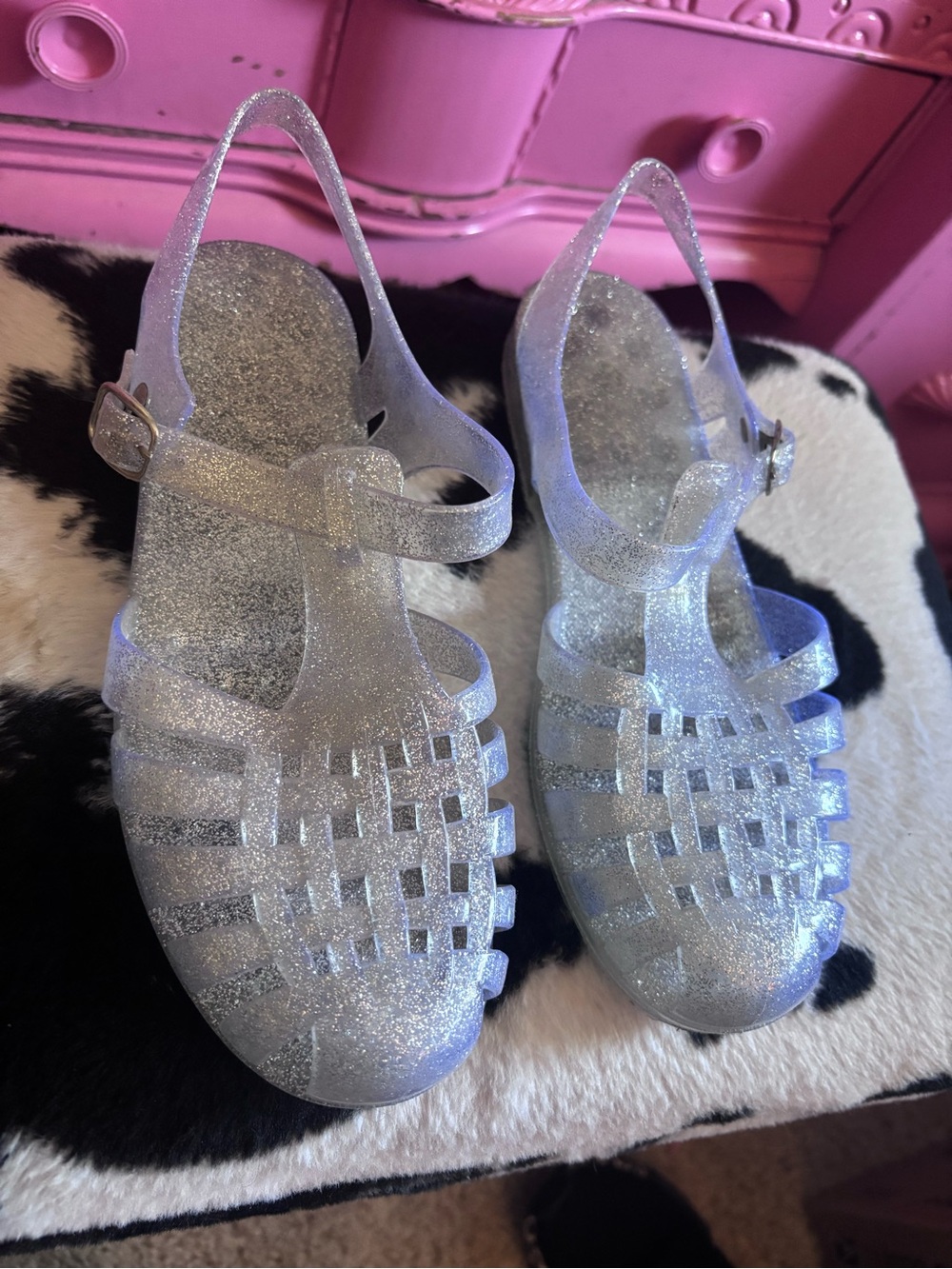 Dolls Kill Glitter Jelly Sandals - Silver